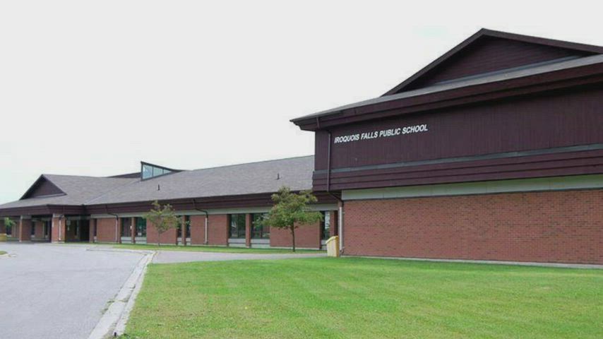 Front of Iroquois Falls Public School building